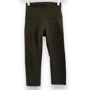 Lululemon Wunder Under Hi-Rise Tight Crop Full-On Luxtreme 17" Dark Olive Size 2